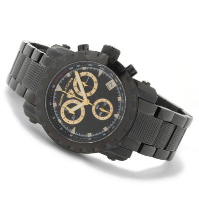 Swiss Legend Men's Sport Chronograph Black Ionic Plated Bracelet Watch