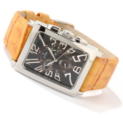 Officina Del Tempo Men's Agadir Chronograph Leather Strap Watch