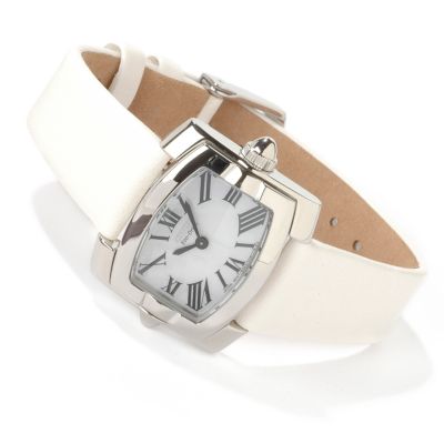 Citizen Women's Eco-Drive White Mother of Pearl Leather Watch