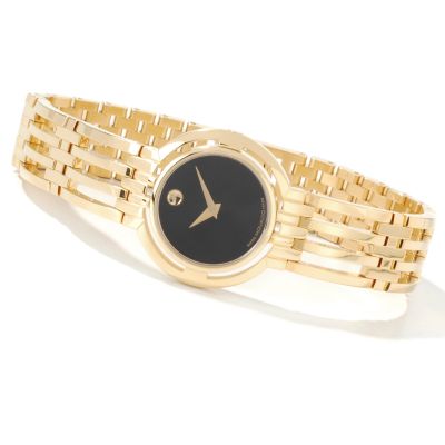 Movado Women's Esperanza Swiss Made 18K Gold Plated Stainless Steel Watch