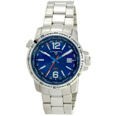 Swiss Legend Men's GMT Swiss Quartz Movement Stainless Steel Watch