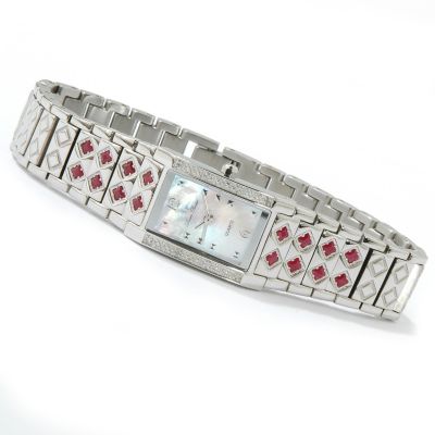 Lucien Piccard Women's Bijoux Prises Diamond & Gemstone Stainless Steel Watch