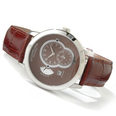 V90472 - Stuhrling Original Men's Eclipse II Automatic Leather Strap Watch