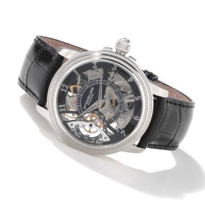 V90503 - Stuhrling Original Men's Brumalia Mechanical Leather Strap Watch