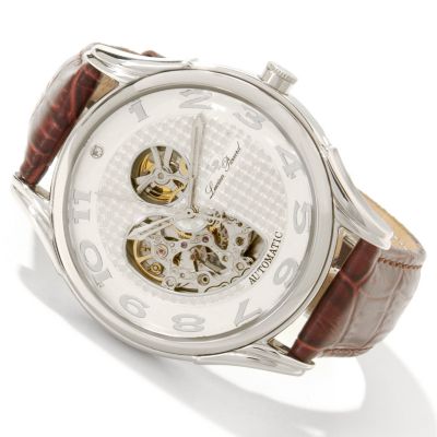 Lucien Piccard Men's Santo Automatic Stainless Steel Leather Strap Watch
