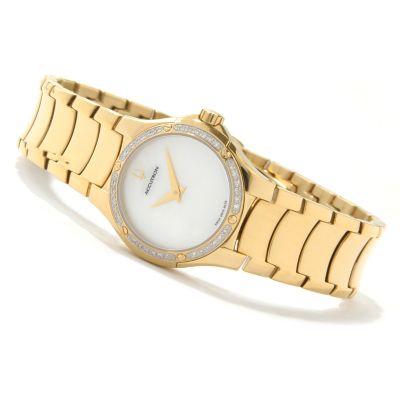 Accutron Women's Diamond Swiss Made Gold-tone Stainless Steel Watch