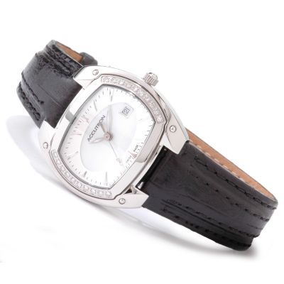 Accutron Women's Diamond Swiss Made Leather Strap Watch