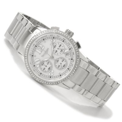 Triumph Women's Swarovski® Crystal Accent Chronograph Stainless Steel Watch