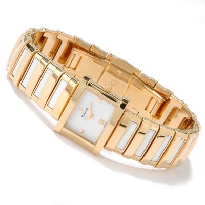 Bulova Women's Mother-of-Pearl & Stainless Steel Bracelet Watch