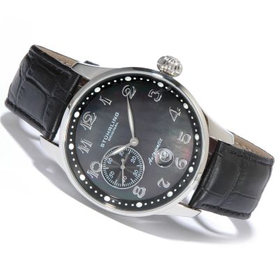 V90777 - Stuhrling Original Men's Heritage Grand Automatic Leather Strap Watch  