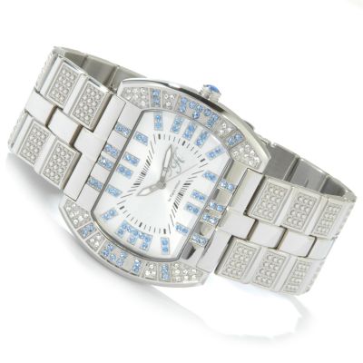 Paris Hilton Women's "Chocolate" Crystal Tonneau Stainless Steel Watch