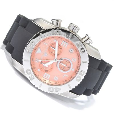  Swiss Legend Men's Commander Chronograph Rubber Strap Watch w/ Baseball Hat SALMON  photo