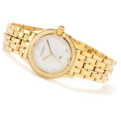 Christian Bernard Mid-Size "5th" Cubic Zirconia Stainless Steel Watch