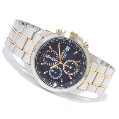 Seiko Men's Chronograph Tachymeter Two-tone Stainless Steel Bracelet Watch