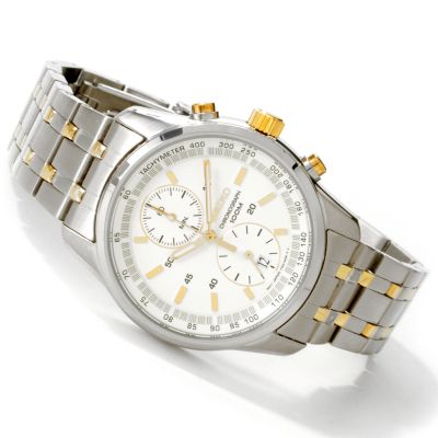 Seiko Men's Chronograph Tachymeter Two-tone Stainless Steel Bracelet Watch