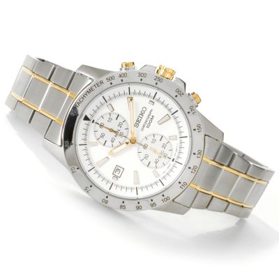 Seiko Men's Tachymeter Bezel Two-tone Stainless Steel Bracelet Watch