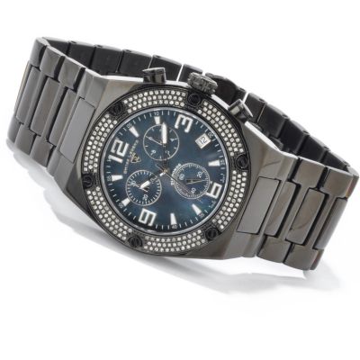 Swiss Legend Men's Diamond Throttle Black Ionic Plated Stainless Steel Watch
