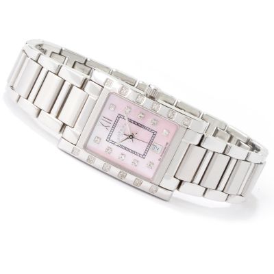 Rotary Women's Diamond Accent Mother-of-Pearl Dial Stainless Steel Watch
