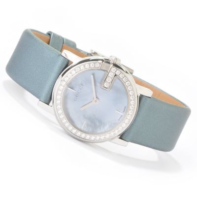 Gucci Women's Diamond "G" Stainless Steel Satin Strap Watch