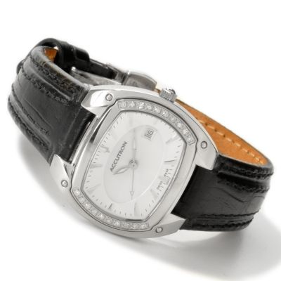 Accutron Women's Swiss Made Quartz Leather Strap Watch