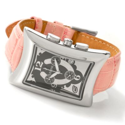 Elini Mid-Size Nazar Lucky Horseshoe Chronograph Leather Strap Watch