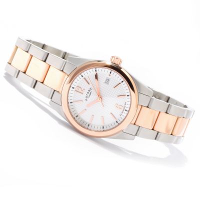 V91163 - Rotary Women's Havana Swiss Quartz Movement Stainless Steel Watch