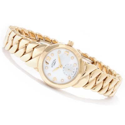 Rotary Women's Mother-of-Pearl Dial Gold-tone Stainless Steel Bracelet Watch