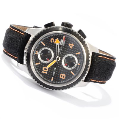 Aerowatch Men's Swiss Made Automatic Stainless Steel Leather Strap Watch