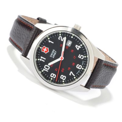 Swiss Army Men's Garrison Swiss Quartz Leather Strap Watch