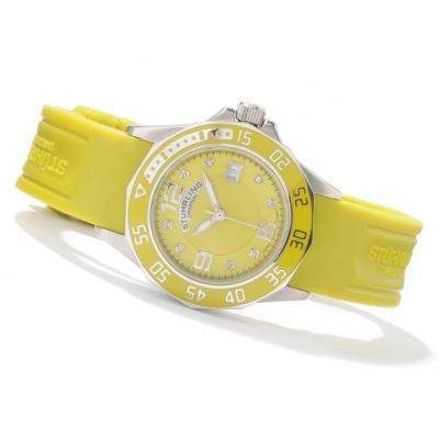 V91306 - Stuhrling Original Women's Clipper Swiss Quartz Movement Rubber Strap Watch