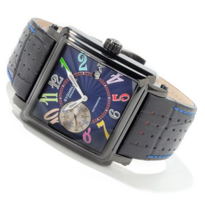V91386 - Stuhrling Original Men's Manchester Ozzie II Automatic Leather Strap Watch