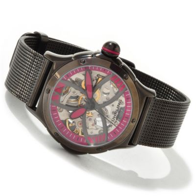 V91458 - Stuhrling Original Women's Alpine Slalom Skeleton Automatic Mesh Bracelet Watch