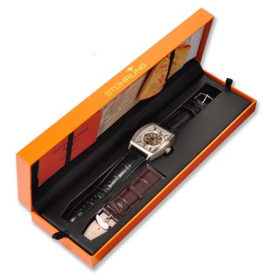 V91588 - Stuhrling Original Men's Millenia Visionaire Automatic Interchangeable Leather Strap Watch