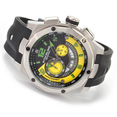 V91660 - Stuhrling Original Men's Columbiad Quartz Chronograph Rubber Strap Watch
