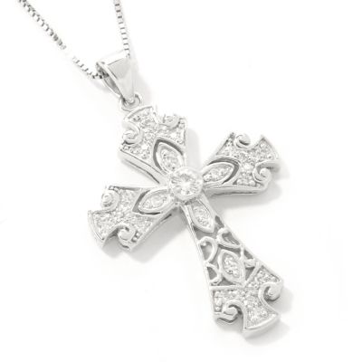 Moissanite Movable Bail Cross Pendant