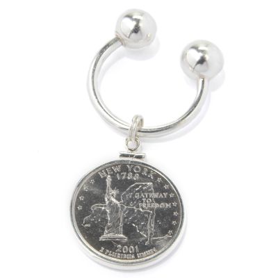 Sterling Silver State Quarter Horseshoe Keyring