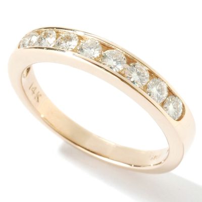 14K Gold Channel Set Moissanite Size 7 Anniversary Ring