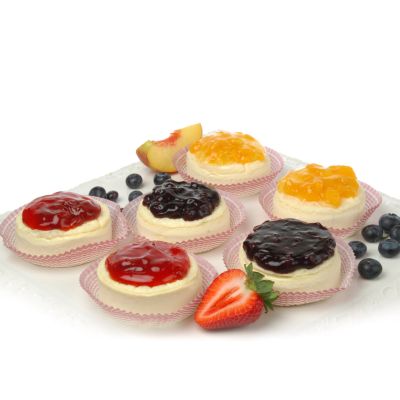 Papa's Desserts 6 Individual 3" Sugar Free Fruit Cheesecakes