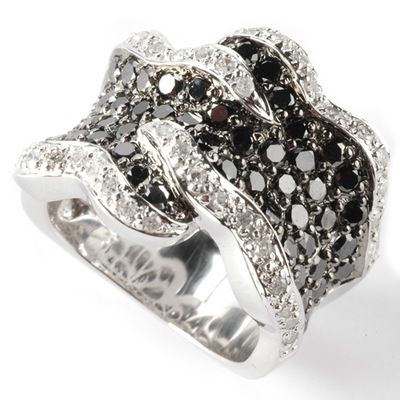 14K White Gold Black & White 2.10ct Diamond Ring