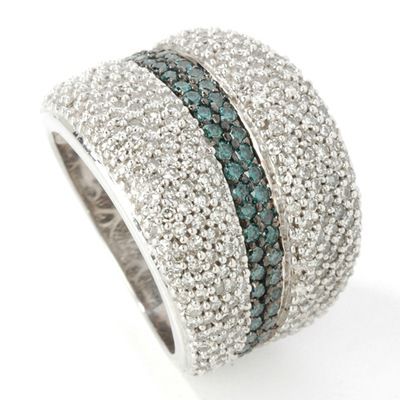14K 2.00ct Blue & White Diamond Ring