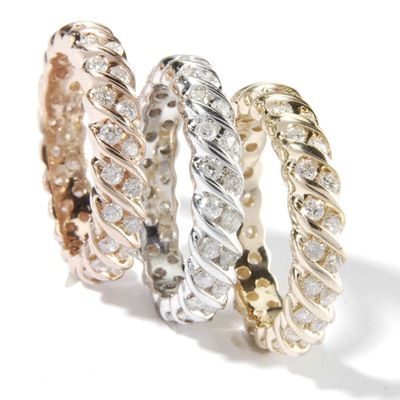14K White, Rose, or Yellow Gold 1.00ct Diamond Infinity Ring