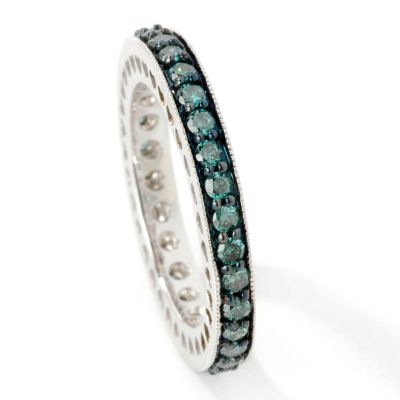 14K WG/Blue Diamond, WG/Black Diamond, or YG/Yellow Diamond Eternity Band