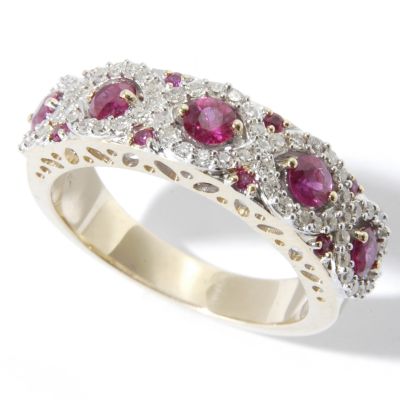 14K White or Yellow Gold Gemstone & Diamond Ring