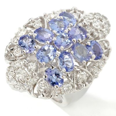 14K White Gold Tanzanite & Diamond "Diva" Ring