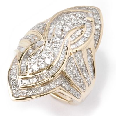 14K White or Yellow Gold Symphony 2.06ct Diamond Ring