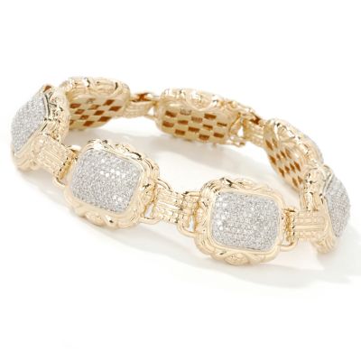 14K 7.5" 3.50ct Pave Diamond Bracelet